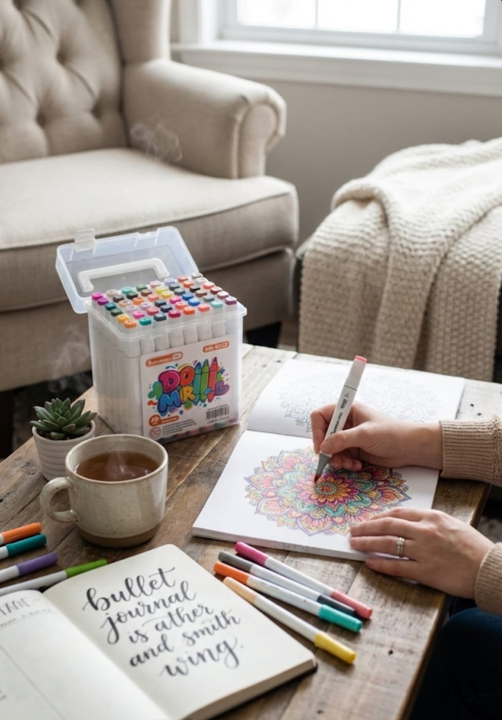 KIT 48 CANETAS MARCADORES PONTA DUPLA PROFISSIONAL BOMMAX PRO + MALETA ACRILICA - Imagem 8